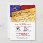 Rood, wit, blauw vuurwerk 4 juli feest kaart (Achterkant)