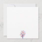 Rood Wit Blauw Vuurwerk 4 Juli Zomerfeest Kaart (Achterkant)
