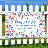 Rood Wit Blauw Vuurwerk 4th of Juli Partij Douane Spandoek