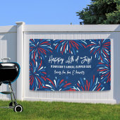 Rood Wit Blauw Vuurwerk 4th of Juli Partij Douane Spandoek