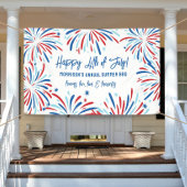 Rood Wit Blauw Vuurwerk 4th of Juli Partij Douane Spandoek