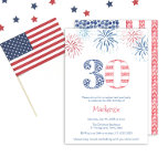 Rood Wit Blauw Vuurwerk BBQ 30ste Verjaardagsfeest Kaart<br><div class="desc">Een moderne zomerse rode witte en blauwe 30e verjaardagsfeestuitnodiging met handgeschilderd waterverf vuurwerk, aardbeien en bosbessen gerangschikt in de Amerikaanse vlag. Ik heb deze onderdelen oorspronkelijk afzonderlijk op 100% katoenen waterverf papier gescand en vervolgens in digitale vorm gescand voor een laatste aanpassing en natuurlijk in strepen of een herhalingspatroon gerangschikt....</div>