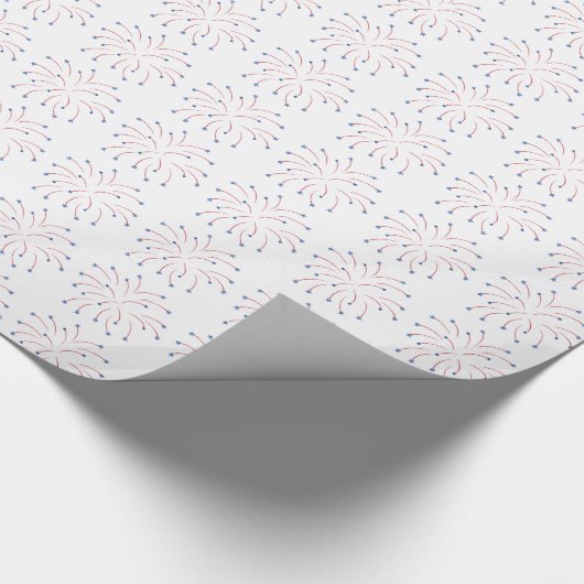 Rood Wit Blauw Vuurwerk het Verpakken Document Cadeaupapier (Hoek)