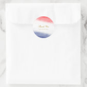 Rood Wit & Blauw Waterverf Patriottische Partij Fa Ronde Sticker (Tas)