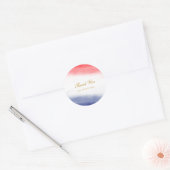 Rood Wit & Blauw Waterverf Patriottische Partij Fa Ronde Sticker (Envelop)