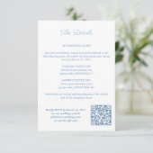 Rood Wit Blauw Wedding Crest QR Code Details Informatiekaartje (Staand voorkant)