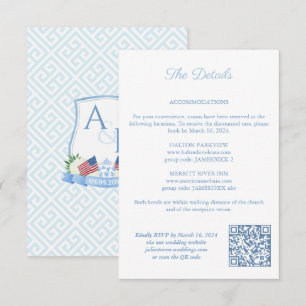 Rood Wit Blauw Wedding Crest QR Code Details Informatiekaartje