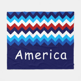 Rood Wit Blauw Zigzag Aangepaste Middelgrote Fleec Fleece Deken