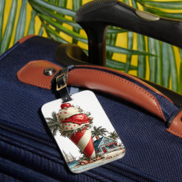 ROOD WIT BLAUW ZOMER IJSCOMANNETJE BAGAGELABEL