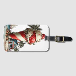 ROOD WIT BLAUW ZOMER IJSCOMANNETJE BAGAGELABEL