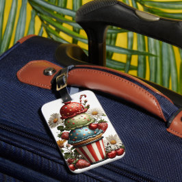 ROOD WIT BLAUW ZOMER IJSCOMER BAGAGELABEL