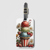 ROOD WIT BLAUW ZOMER IJSCOMER BAGAGELABEL (Voorkant (verticaal))