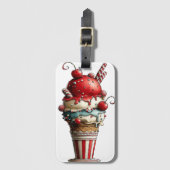ROOD WIT BLAUW ZOMER IJSCOMER BAGAGELABEL (Voorkant (verticaal))