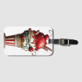 ROOD WIT BLAUW ZOMER IJSCOMER BAGAGELABEL