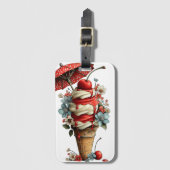ROOD WIT BLAUW ZOMER IJSCOMER BAGAGELABEL (Voorkant (verticaal))