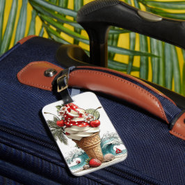 ROOD WIT BLAUW ZOMER IJSCOMER BAGAGELABEL