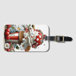 ROOD WIT BLAUW ZOMER IJSCOMER BAGAGELABEL