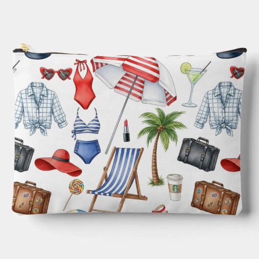 ROOD WIT BLAUW ZOMERVAKANTIE ARTIKELEN ETUI (Voorkant)