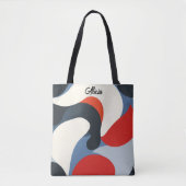 Rood Wit Blauw Zwarte Golven Tote Bag (Voorkant)