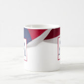 Rood Wit Blauwe Amerikaanse Vlag Monogram Koffiemok (Center)