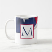 Rood Wit Blauwe Amerikaanse Vlag Monogram Koffiemok (Links)