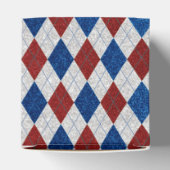 Rood, Wit, Blauwe Argyle 4 Juli Glitter Bedankdoosjes (Bovenkant)