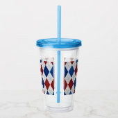 Rood, Wit, Blauwe Argyle 4 Juli Glitters Acryl Drinkbeker (Rechts)