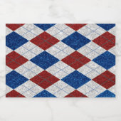 Rood, Wit, Blauwe Argyle 4 Juli Glitters Likeurfles Etiket (Enkel label)