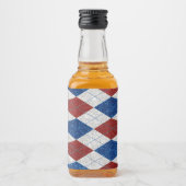 Rood, Wit, Blauwe Argyle 4 Juli Glitters Likeurfles Etiket (Voorkant)