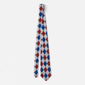 Rood, Wit, Blauwe Argyle 4 Juli Glitters Stropdas (Achterkant)