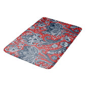 Rood Wit & Blauwe Bloemige Paisley Boheemse Boho Badmat (Gekanteld)