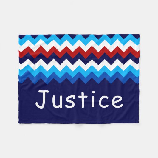 Rood Wit Blauwe Chevron Aangepaste Kleine Fleece D Deken (Voorkant (Horizontaal))