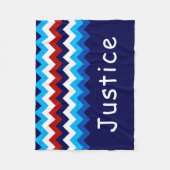 Rood Wit Blauwe Chevron Aangepaste Kleine Fleece D Deken (Voorkant)