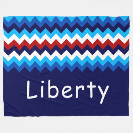 Rood Wit Blauwe Chevron Grote Vloerbedekking van F Fleece Deken