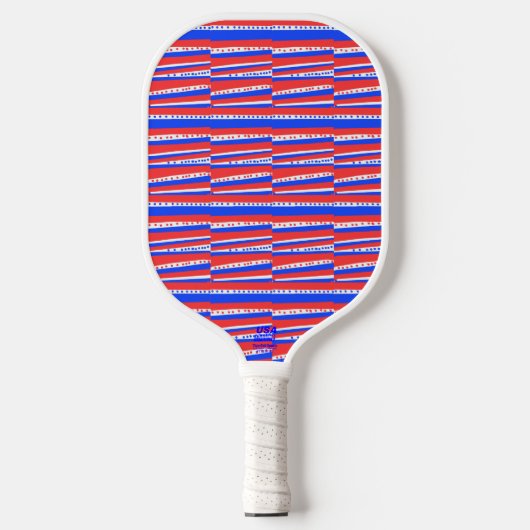 Rood Wit Blauwe Cirkels Strepen Pickleball Paddle (Voorkant)