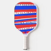 Rood Wit Blauwe Cirkels Strepen Pickleball Paddle (Achterkant)