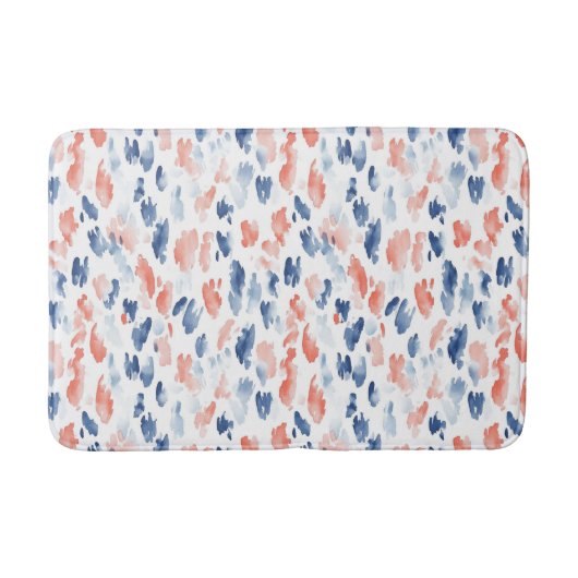 Rood Wit Blauwe Dierenprint Badmat (Voorkant)