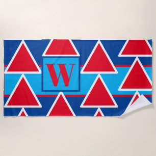 Rood Wit Blauwe Driehoekige Strandhanddoek Strandlaken