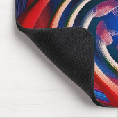 Rood Wit & Blauwe Fantasie Fractal Muismat (Hoek)