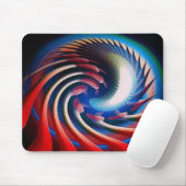 Rood Wit & Blauwe Fantasie Fractal Muismat (Met muis)