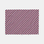 Rood Wit Blauwe Gestreepte Patroon Fleece Deken (Voorkant (Horizontaal))
