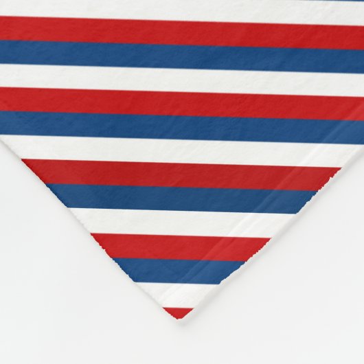 Rood Wit Blauwe Gestreepte Patroon Fleece Deken (Hoek)
