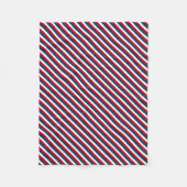 Rood Wit Blauwe Gestreepte Patroon Fleece Deken (Voorkant)