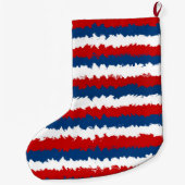 Rood Wit Blauwe Gestreepte Patroon Grote Kerstsok (Achterkant)