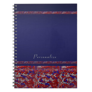 Rood Wit & Blauwe Glitter Lovertjes 4 juli Bling Notitieboek