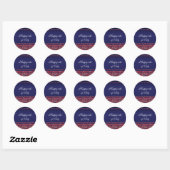Rood Wit & Blauwe Glitter Lovertjes 4 juli Feest Ronde Sticker (Vel)