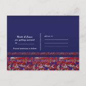 Rood Wit & Blauwe Glitters Sequins 4 juli Feest Aankondigingskaart (Achterkant)