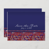 Rood Wit & Blauwe Glitterspikkels 4 juli Feest Aankondigingskaart (Voorkant / Achterkant)