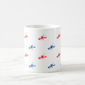 Rood wit blauwe kreeftpatroon patriottisch koffiemok (Center)