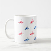 Rood wit blauwe kreeftpatroon patriottisch koffiemok (Links)
